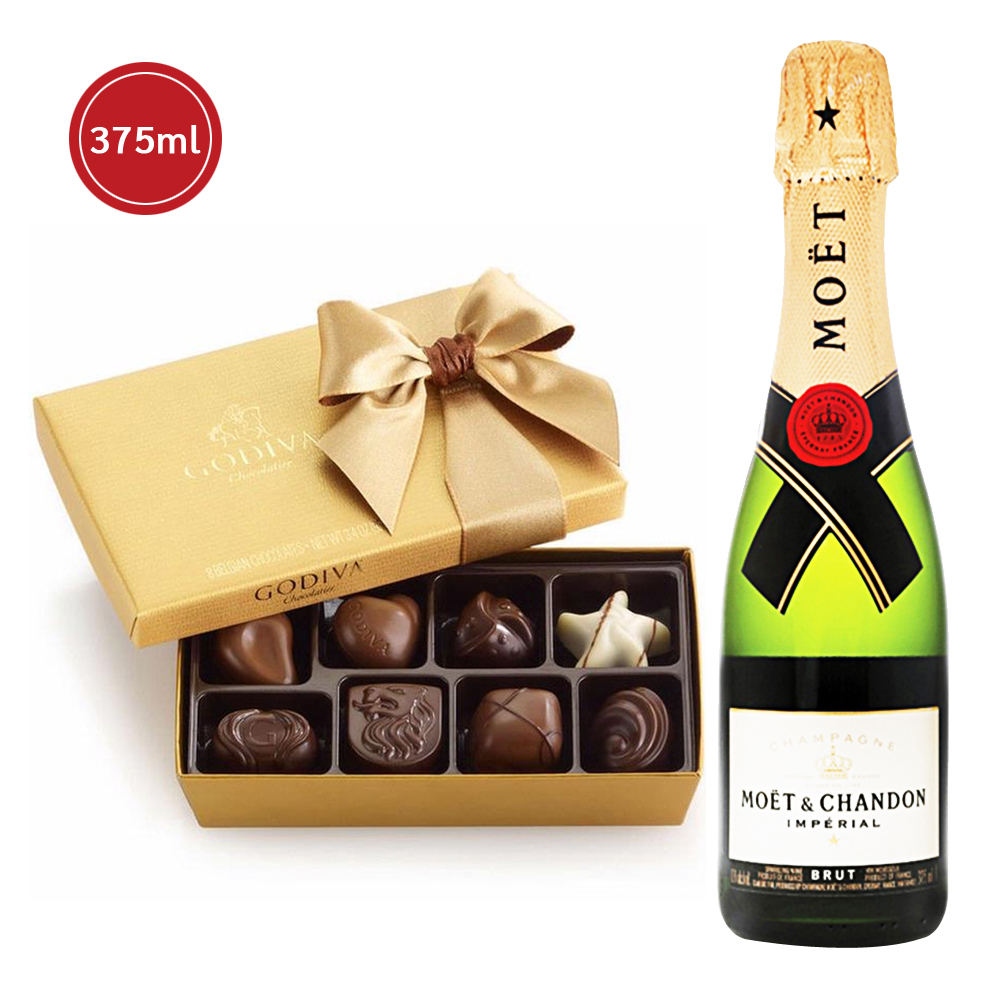 Moet & Chandon Imperial Half Bottle 375ML And Godiva Gift Set